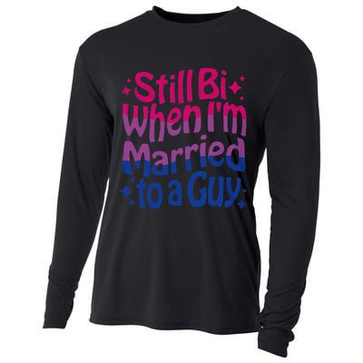 Still Bi When Married To A Guy Bisexual Guy Pride Parade Cooling Performance Long Sleeve Crew