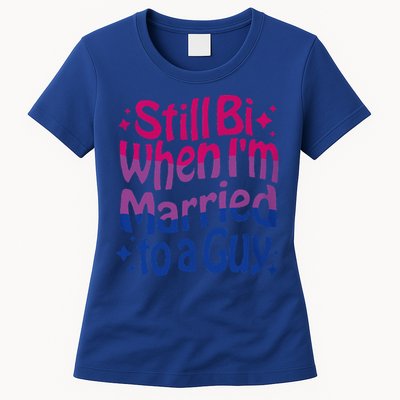 Still Bi When Married To A Guy Bisexual Guy Pride Parade Womens T-Shirt