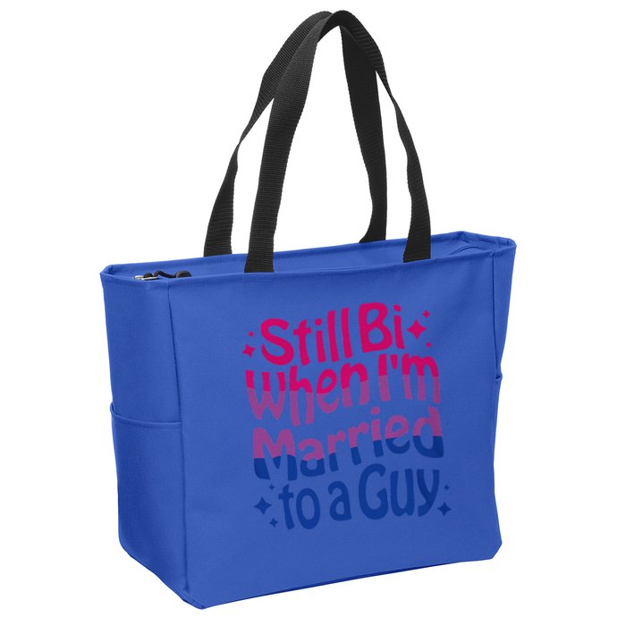 Still Bi When Married To A Guy Bisexual Guy Pride Parade Zip Tote Bag