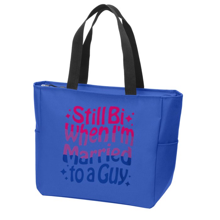 Still Bi When Married To A Guy Bisexual Guy Pride Parade Zip Tote Bag