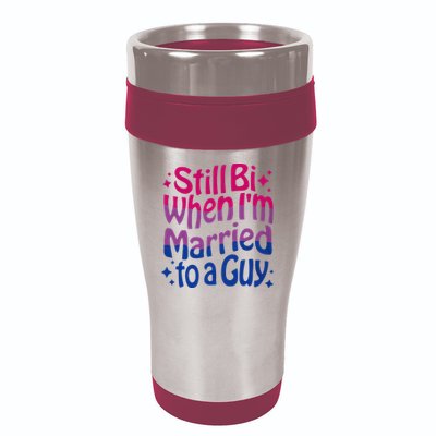Still Bi When Married To A Guy Bisexual Guy Pride Parade 16oz Travel Tumbler