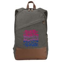 Still Bi When Married To A Guy Bisexual Guy Pride Parade Cotton Canvas Backpack