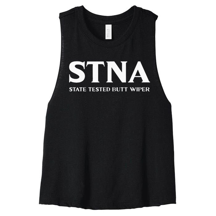 STNA Butt Wiper State Tested Nursing Assistant Women's Racerback Cropped Tank