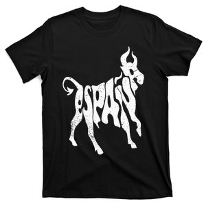 Spain Bull Word Art Cool Espana Animal T-Shirt