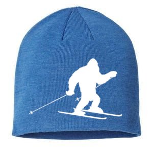 Skiing Bigfoot Winter Skiing Ski Instructor Gift Sustainable Beanie