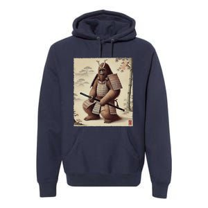 Samurai Bigfoot Warrior Japanese Armor Mythical Sasquatch Premium Hoodie