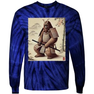 Samurai Bigfoot Warrior Japanese Armor Mythical Sasquatch Tie-Dye Long Sleeve Shirt