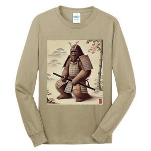 Samurai Bigfoot Warrior Japanese Armor Mythical Sasquatch Tall Long Sleeve T-Shirt