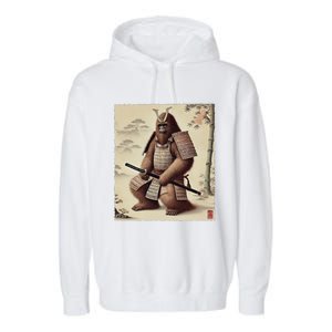 Samurai Bigfoot Warrior Japanese Armor Mythical Sasquatch Garment-Dyed Fleece Hoodie