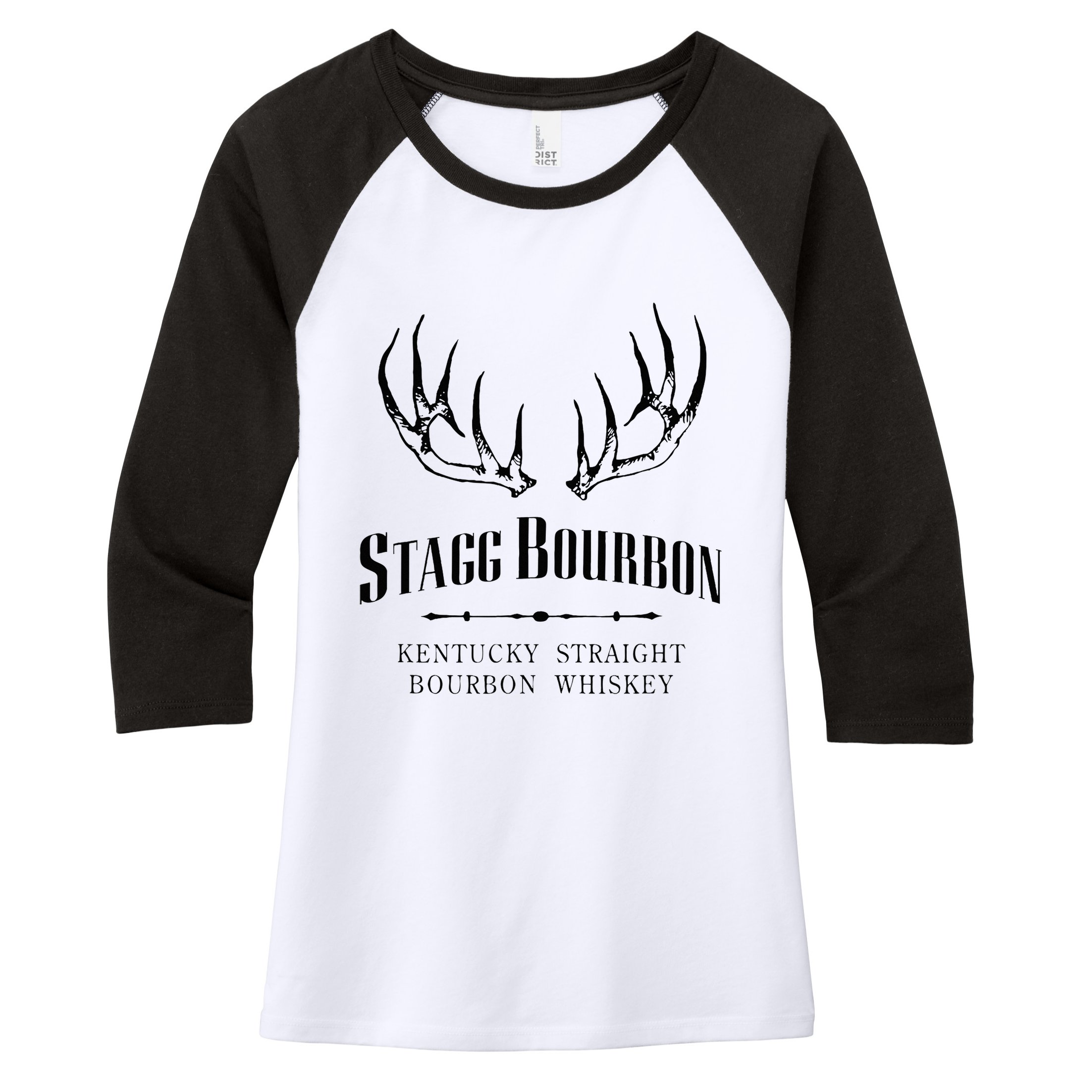 Stagg Bourbon Whiskey Kentucky Distillery Women's Tri-Blend 3/4-Sleeve Raglan Shirt