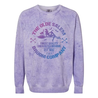 Sexy Basic Witch Olde Salem Broom Company Emblem Herbalist Cute Gift Colorblast Crewneck Sweatshirt