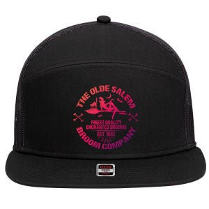 Sexy Basic Witch Olde Salem Broom Company Emblem Herbalist Cute Gift 7 Panel Mesh Trucker Snapback Hat