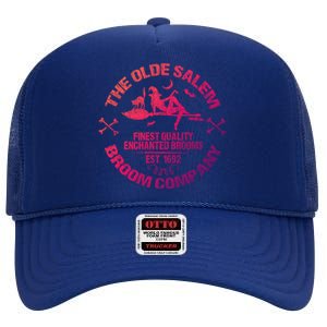 Sexy Basic Witch Olde Salem Broom Company Emblem Herbalist Cute Gift High Crown Mesh Back Trucker Hat