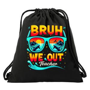 Sunset Bruh We Out Teacher Glasses Summer Gift Drawstring Bag