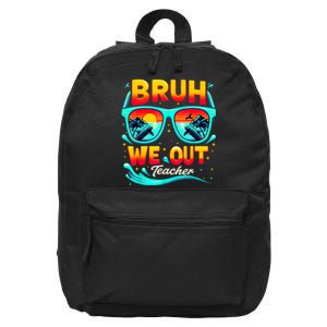 Sunset Bruh We Out Teacher Glasses Summer Gift 16 in Basic Backpack