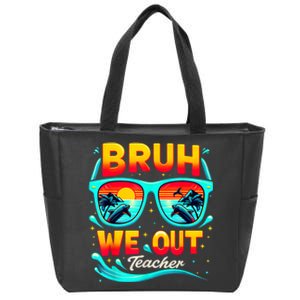 Sunset Bruh We Out Teacher Glasses Summer Gift Zip Tote Bag