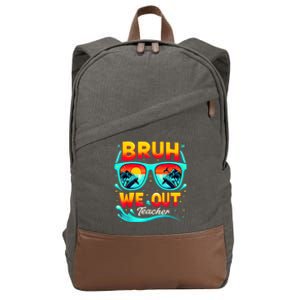 Sunset Bruh We Out Teacher Glasses Summer Gift Cotton Canvas Backpack