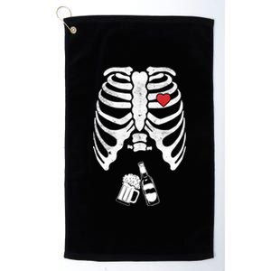 Skeleton Beer Xray Pregnancy Announcet Dad Cute Halloween Gift Platinum Collection Golf Towel