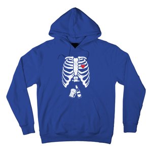 Skeleton Beer Xray Pregnancy Announcet Dad Cute Halloween Gift Hoodie