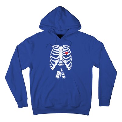 Skeleton Beer Xray Pregnancy Announcet Dad Cute Halloween Gift Hoodie