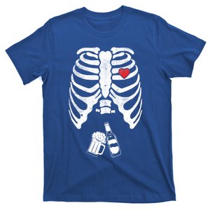 Skeleton Beer Xray Pregnancy Announcet Dad Cute Halloween Gift T-Shirt