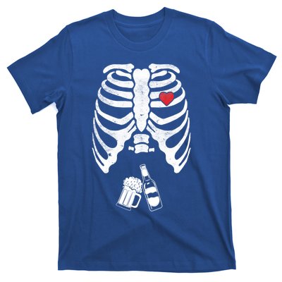 Skeleton Beer Xray Pregnancy Announcet Dad Cute Halloween Gift T-Shirt