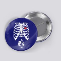 Skeleton Beer Xray Pregnancy Announcet Dad Cute Halloween Gift Button