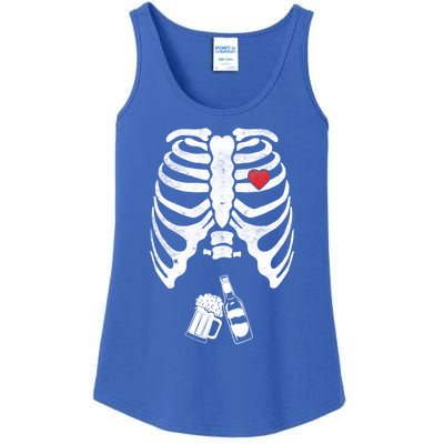 Skeleton Beer Xray Pregnancy Announcet Dad Cute Halloween Gift Ladies Essential Tank