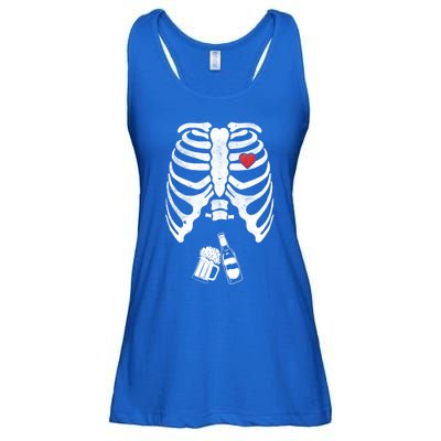 Skeleton Beer Xray Pregnancy Announcet Dad Cute Halloween Gift Ladies Essential Flowy Tank