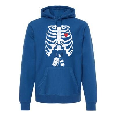 Skeleton Beer Xray Pregnancy Announcet Dad Cute Halloween Gift Premium Hoodie