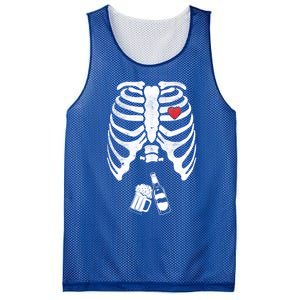 Skeleton Beer Xray Pregnancy Announcet Dad Cute Halloween Gift Mesh Reversible Basketball Jersey Tank