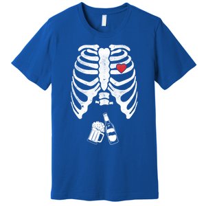 Skeleton Beer Xray Pregnancy Announcet Dad Cute Halloween Gift Premium T-Shirt