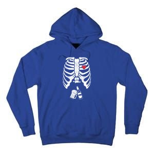 Skeleton Beer Xray Pregnancy Announcet Dad Cute Halloween Gift Tall Hoodie