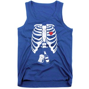 Skeleton Beer Xray Pregnancy Announcet Dad Cute Halloween Gift Tank Top