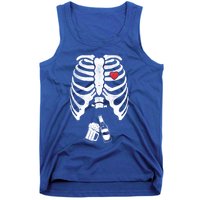 Skeleton Beer Xray Pregnancy Announcet Dad Cute Halloween Gift Tank Top