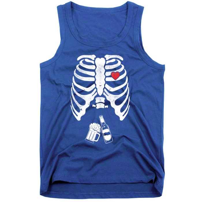 Skeleton Beer Xray Pregnancy Announcet Dad Cute Halloween Gift Tank Top