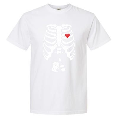 Skeleton Beer Xray Pregnancy Announcet Dad Cute Halloween Gift Garment-Dyed Heavyweight T-Shirt