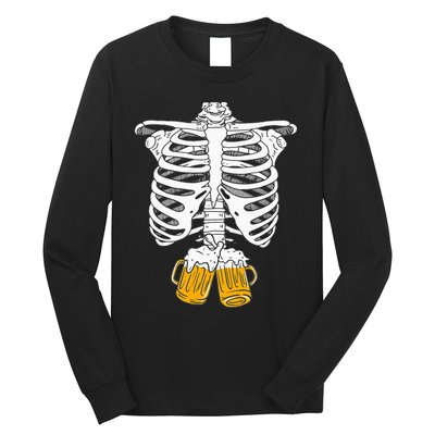 Skeleton Beer Xray Pregnancy Announcement Dad Long Sleeve Shirt