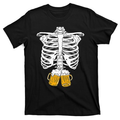 Skeleton Beer Xray Pregnancy Announcement Dad T-Shirt