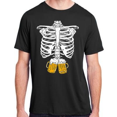 Skeleton Beer Xray Pregnancy Announcement Dad Adult ChromaSoft Performance T-Shirt