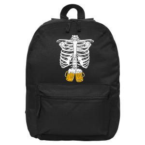 Skeleton Beer Xray Pregnancy Announcement Dad 16 in Basic Backpack