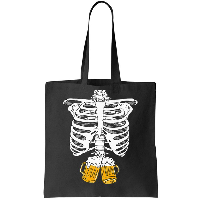 Skeleton Beer Xray Pregnancy Announcement Dad Tote Bag