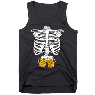 Skeleton Beer Xray Pregnancy Announcement Dad Tank Top