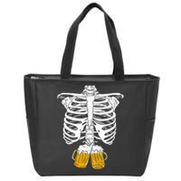 Skeleton Beer Xray Pregnancy Announcement Dad Zip Tote Bag