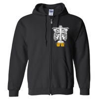 Skeleton Beer Xray Pregnancy Announcement Dad Full Zip Hoodie