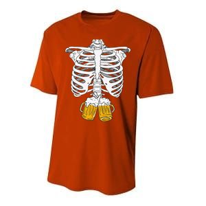 Skeleton Beer Xray Pregnancy Announcement Dad Performance Sprint T-Shirt