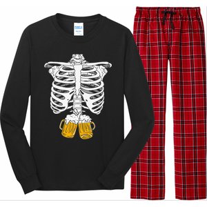 Skeleton Beer Xray Pregnancy Announcement Dad Long Sleeve Pajama Set