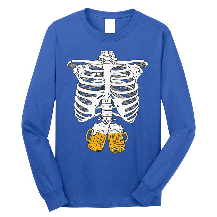 Skeleton Beer Xray Pregnancy Announcement Dad Long Sleeve Shirt