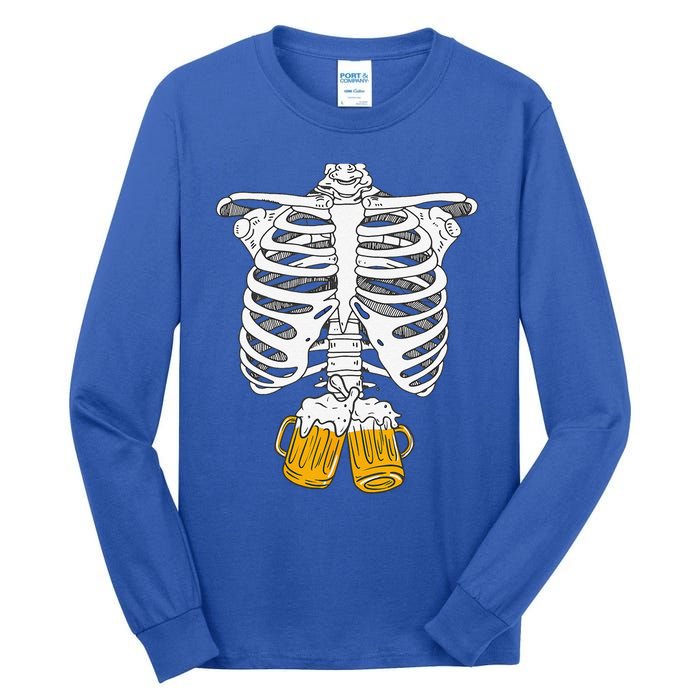 Skeleton Beer Xray Pregnancy Announcement Dad Tall Long Sleeve T-Shirt