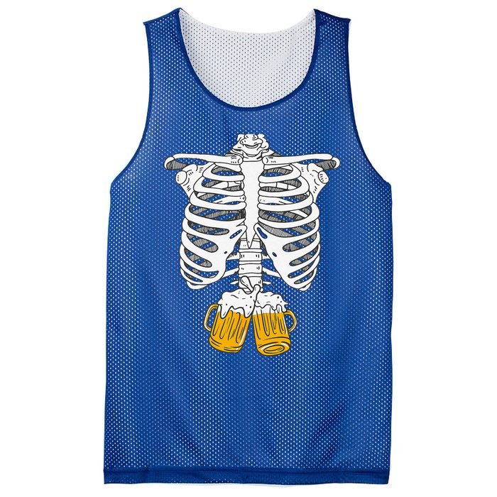 Skeleton Beer Xray Pregnancy Announcement Dad Mesh Reversible Basketball Jersey Tank